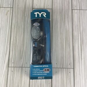 TYR Corrective Optical Swim Goggles -3.50 Clear Lens Durafit Adjustable SMOKE